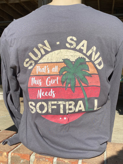 Sun Sand Softball Long Sleeve Tee