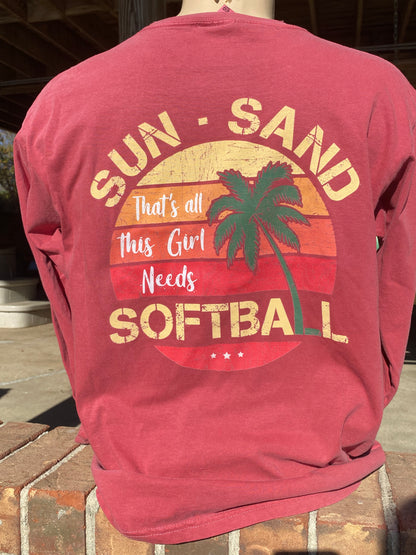 Sun Sand Softball Long Sleeve Tee