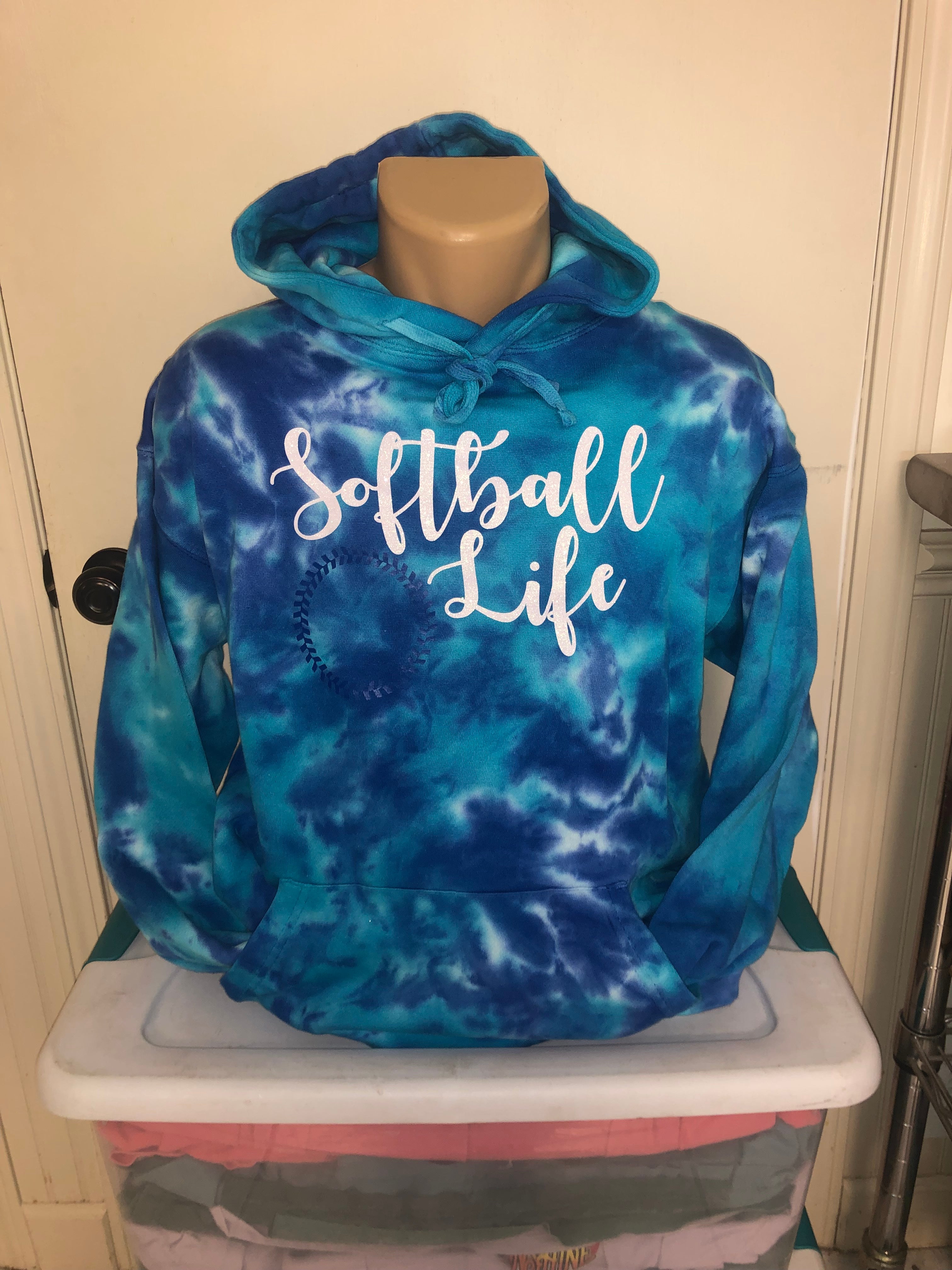 Blue tie dye hoodie hot sale men